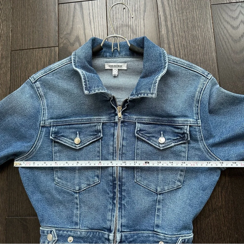 Good American Long Sleeve Denim Jean Jumpsuit - Picture 9 of 14